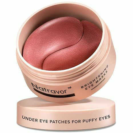 Natravor™ Brightening Eye Masks (30 Pairs) - Caffeine Eye Masks for Dark Circles and Puffiness with Hyaluronic Acid, Eye Patches for Puffy Eyes