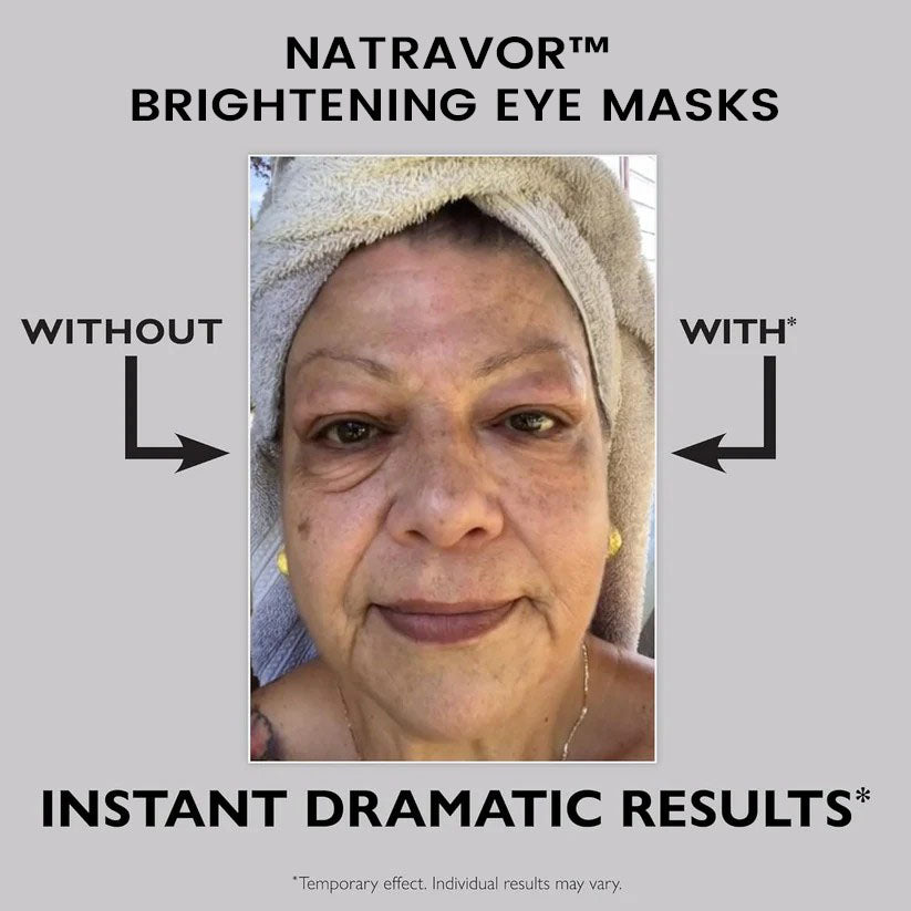 Natravor™ Brightening Eye Masks (30 Pairs) - Caffeine Eye Masks for Dark Circles and Puffiness with Hyaluronic Acid, Eye Patches for Puffy Eyes