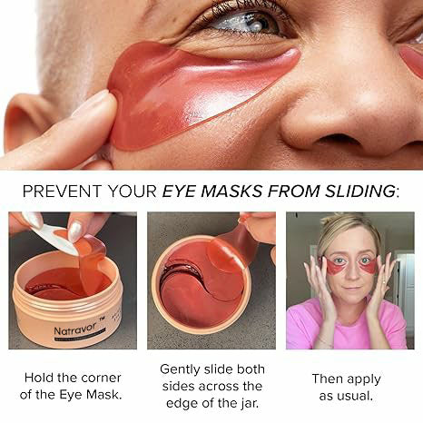 Natravor™ Brightening Eye Masks (30 Pairs) - Caffeine Eye Masks for Dark Circles and Puffiness with Hyaluronic Acid, Eye Patches for Puffy Eyes