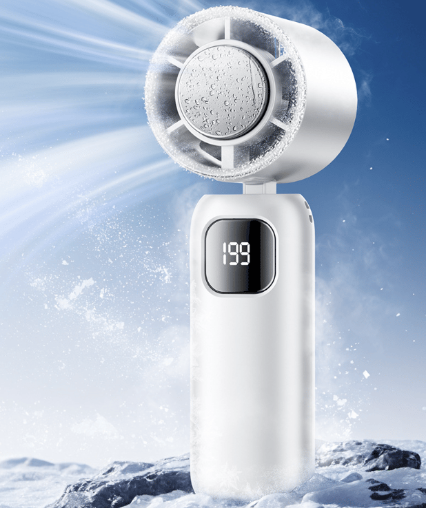 Natravor™ 3 in 1 Mini Handheld Cooling Fan, 199 Speed Wind Power & Ice Cooling Function