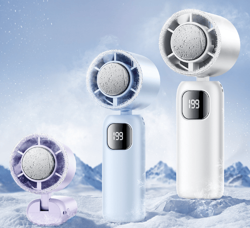Natravor™ 3 in 1 Mini Handheld Cooling Fan, 199 Speed Wind Power & Ice Cooling Function