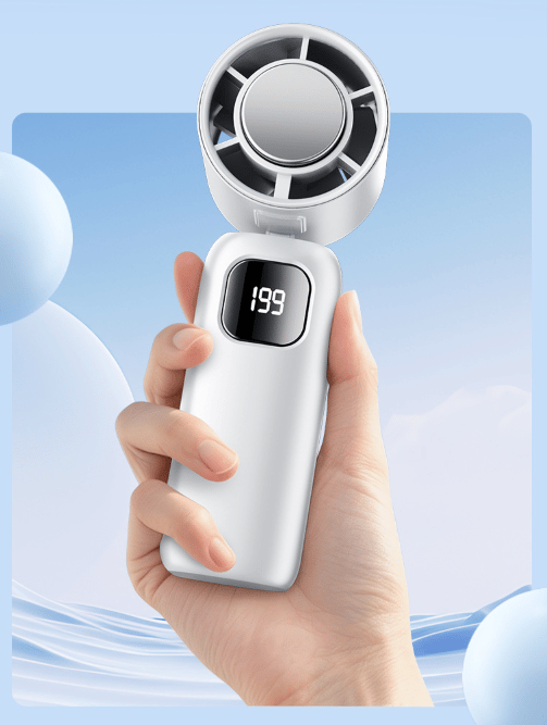 Natravor™ 3 in 1 Mini Handheld Cooling Fan, 199 Speed Wind Power & Ice Cooling Function