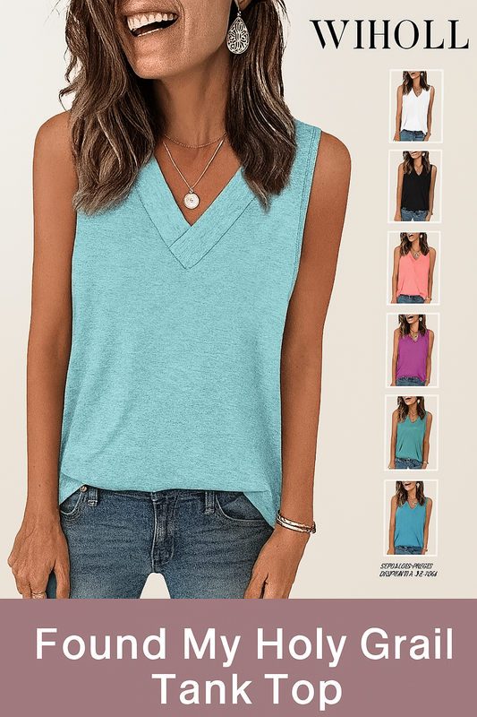 Natravor™ Last Day Promotion 49% OFFWomen's Sleeveless V-Neck Slimming Loose Fit Casual Tank Top T-Shirt