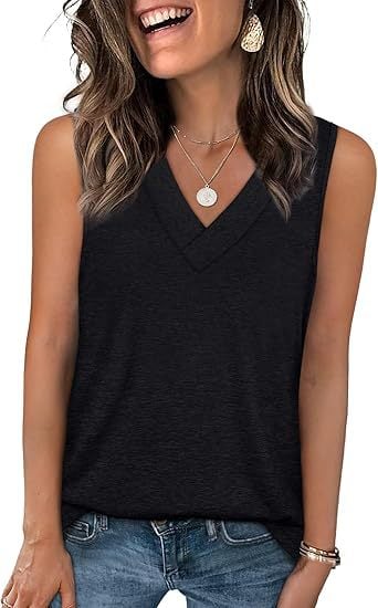 Natravor™ Last Day Promotion 49% OFFWomen's Sleeveless V-Neck Slimming Loose Fit Casual Tank Top T-Shirt