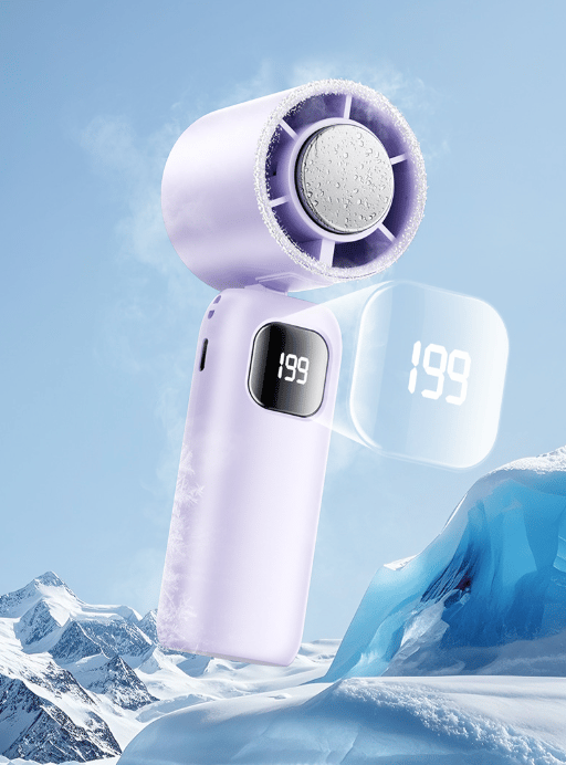 Natravor™ 3 in 1 Mini Handheld Cooling Fan, 199 Speed Wind Power & Ice Cooling Function