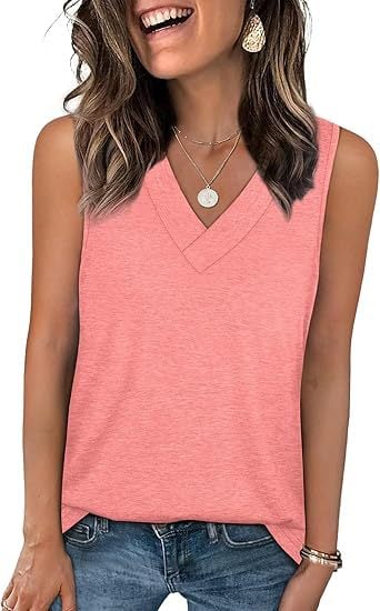 Natravor™ Last Day Promotion 49% OFFWomen's Sleeveless V-Neck Slimming Loose Fit Casual Tank Top T-Shirt