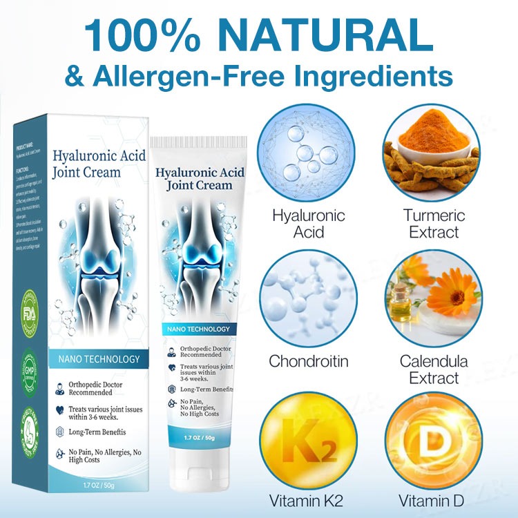 Natravor™ Hyaluronic Acid Joint Repair & Relief Cream – Fast‑Absorbing 50 g